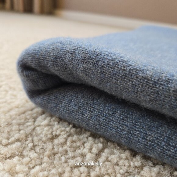 NWOT Margaret O'Leary Cashmere Scarf Greyish Blue - Picture 10 of 13